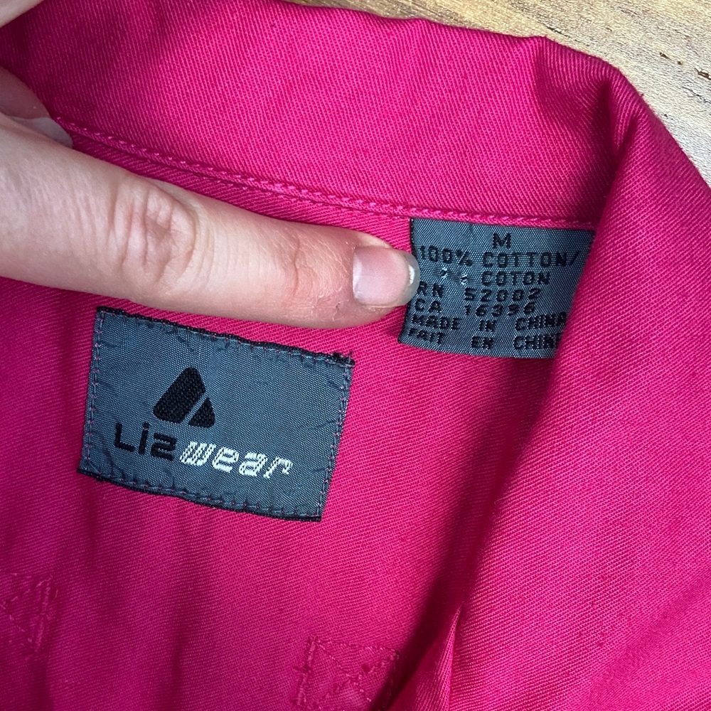 Vintage 80’s/90’s Lizwear 100% Cotton Vibrant Pink Button-Up Romper size M - Picture 2 of 6